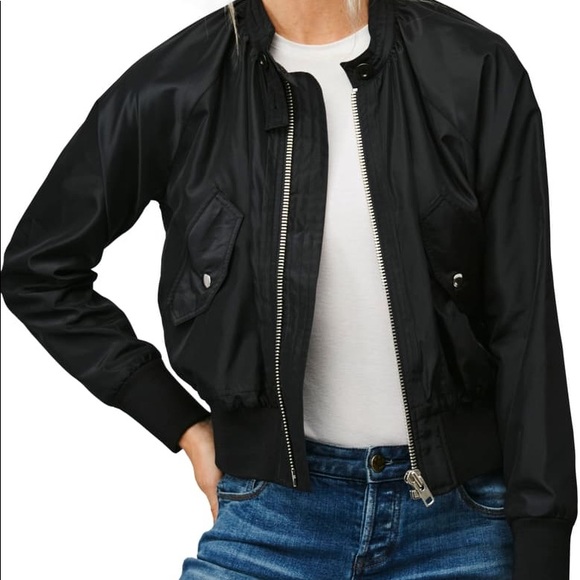 Free People Jackets & Blazers - free people midnight bomber jacket- black